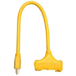 3-Outlet Extension Cord, 12 3 STW, Yellow, 2-Ft. Online Hot Sale