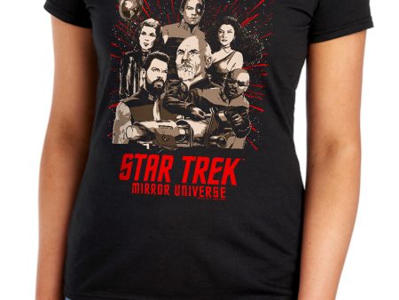 STAR TREK : POSTER WOMENS SHORT SLEEVE Black LG Hot on Sale