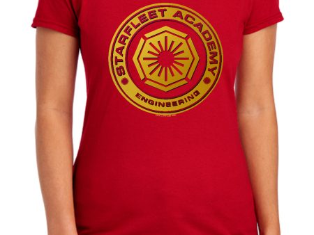 STAR TREK : ENGINEERING S\S WOMENS TEE RED XL Online Hot Sale