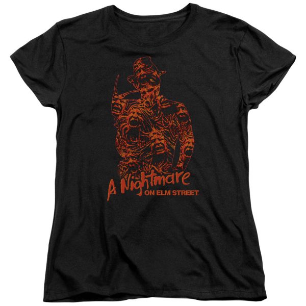 NIGHTMARE ON ELM STREET : CHEST OF SOULS WOMENS SHORT SLEEVE Black XL For Cheap