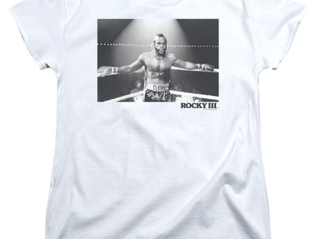 ROCKY III : CLUBBER SQUARE S\S WOMENS TEE WHITE XL Fashion