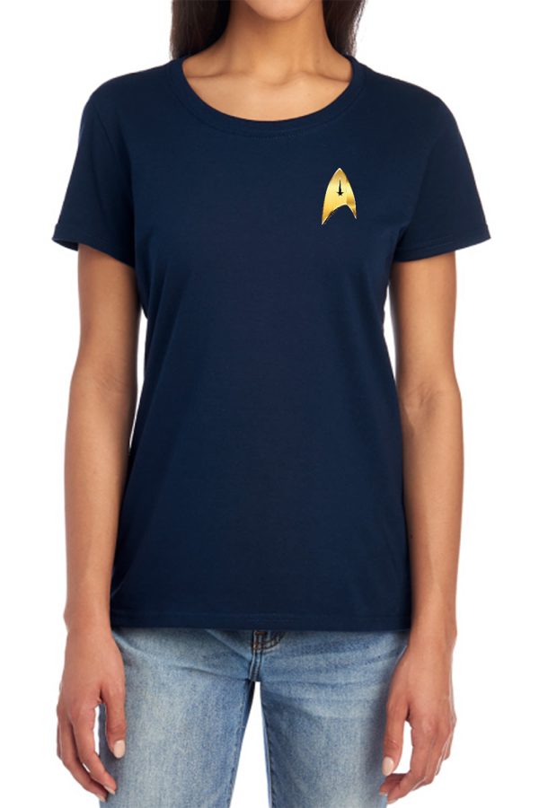 STAR TREK DISCOVERY : COMMAND BADGE WOMENS SHORT SLEEVE Navy XL Fashion