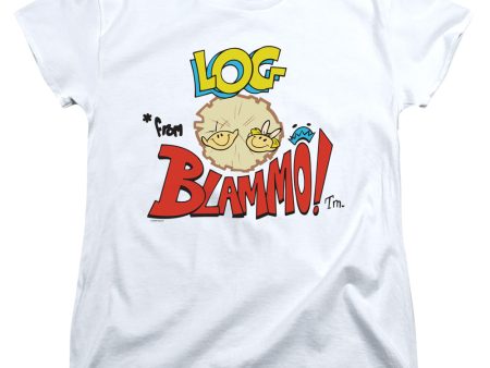 REN AND STIMPY : LOG FROM BLAMO WOMENS SHORT SLEEVE White XL Online Hot Sale